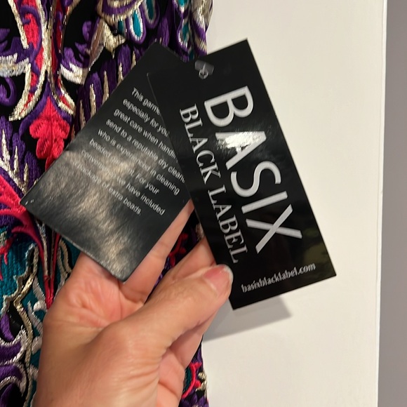Basix black label maxi gown size 2 NWT peacock colors - Picture 6 of 10